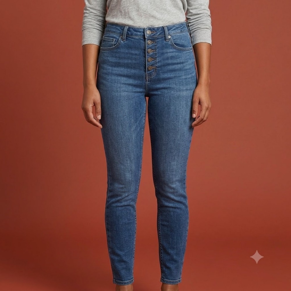 BP. Nordstrom High Rise Button Fly Skinny Jeans Women's Size‎ 29 Blue EUC